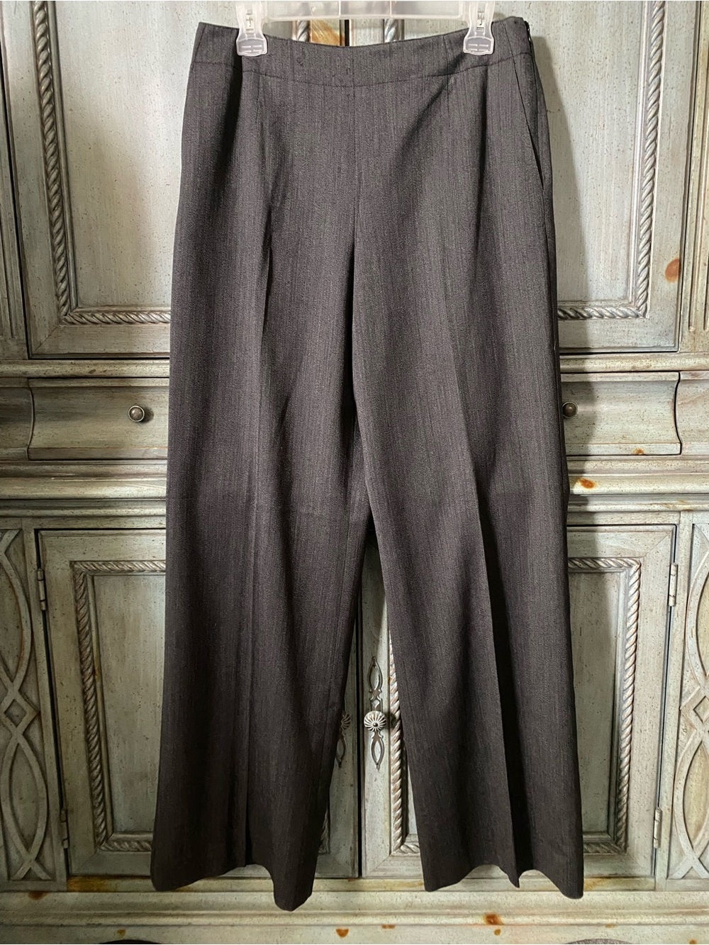 Talbots Charcoal Gray Straight-Leg ( 97%  Wool) Dress Trousers